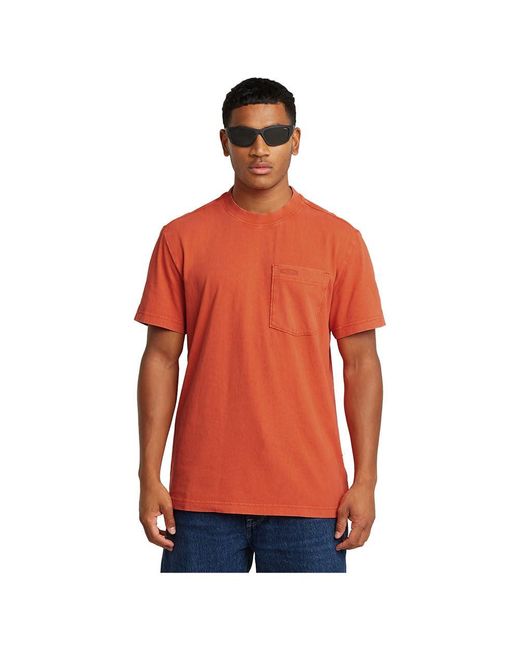 G-Star Washed Pocket R T T-shirt in het Red voor heren