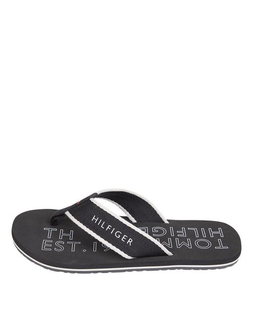 Tongs Sporty Beach Sandal Claquettes Tommy Hilfiger pour homme en coloris Black