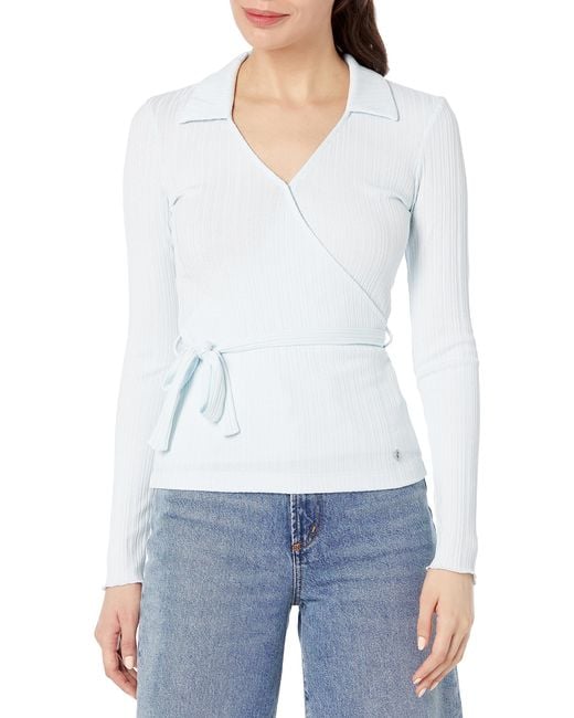 Guess White Long Sleeve Emelie Top