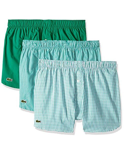 Lacoste 3 Pack Gingham Woven Boxer in Blue for Men | Lyst