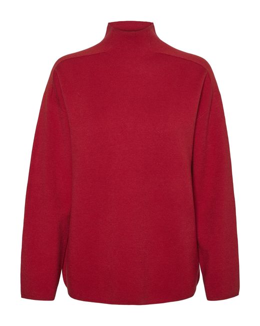 Vero Moda Red Strickpullover mit Stehkragen