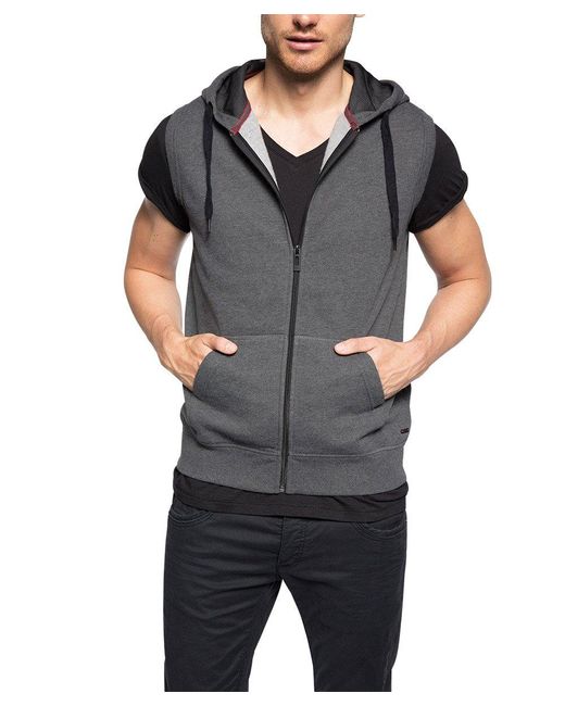 Esprit Edc By Sweatshirt Vest Met Capuchon in het Gray voor heren