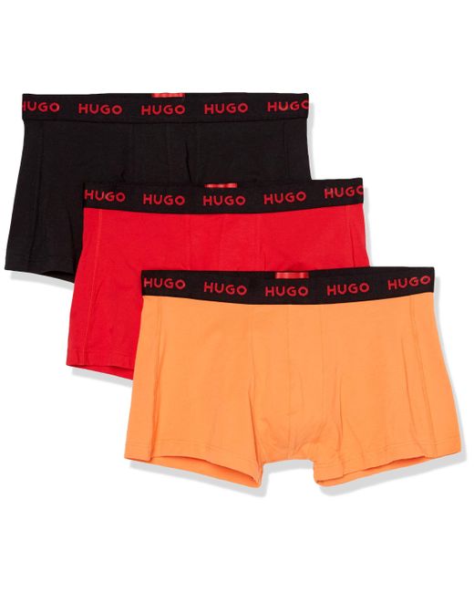 HUGO Orange 3 Pack Bold Logo Cotton Stretch Trunks for men