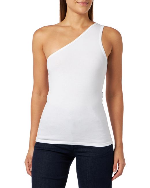 Replay White Top One-Shoulder-Oberteil