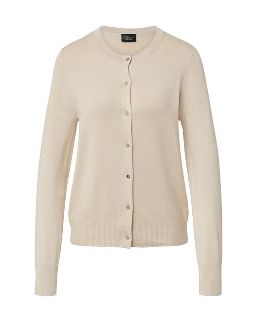 S.oliver Natural Cardigan aus Viskosemix mit Glitzerbündchen beige 36