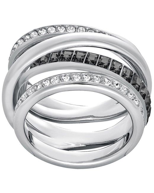 Swarovski Metallic Ring Dynamic rhodiniert Kristall transparent Gr. 58