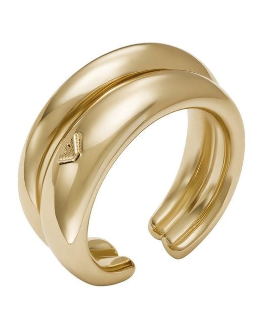 Emporio Armani Metallic Goldfarbener Messing-Ring