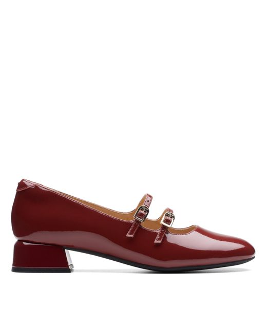 Clarks Red Daiss30 Shine Leather Shoes In Chestnut Standard Fit Size 7 Brown
