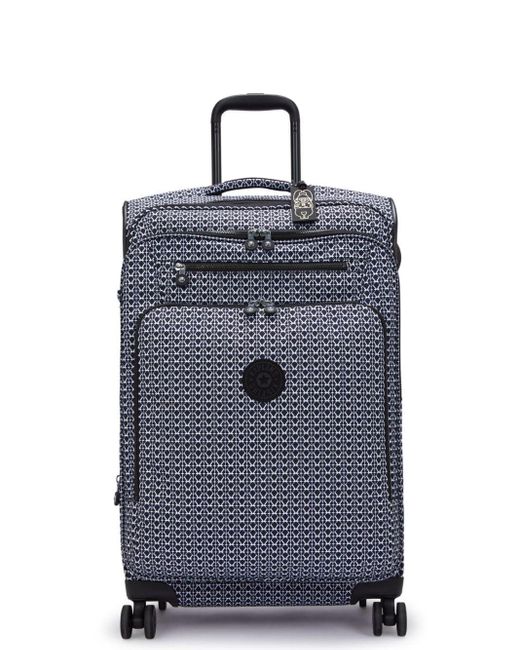 Kipling Blue Fabric Trolley Four Wheels 360 Swivel With Expandable Main Compartment Complemented By Three Large External Pockets And Two