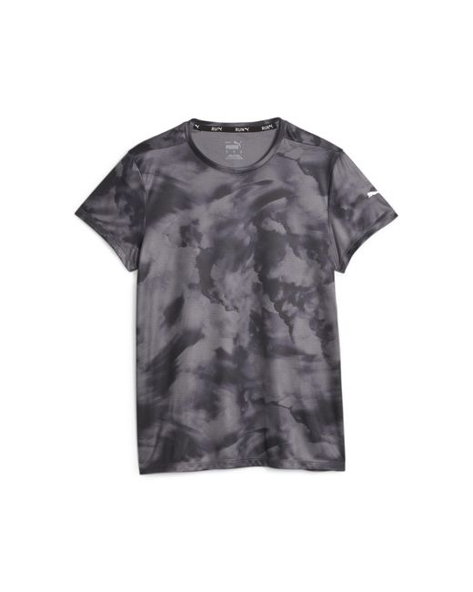 T-Shirt Run Favorite da Donna M Black AOP di PUMA in Gray