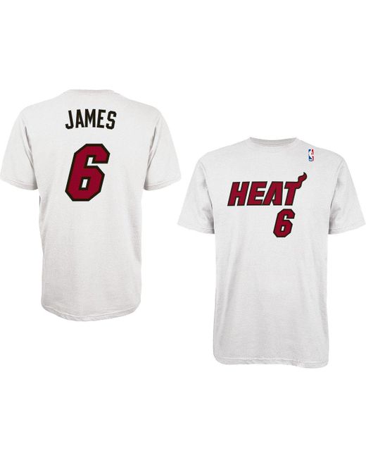 Adidas Lebron James Miami Heat White Gametime Player T-shirt for men