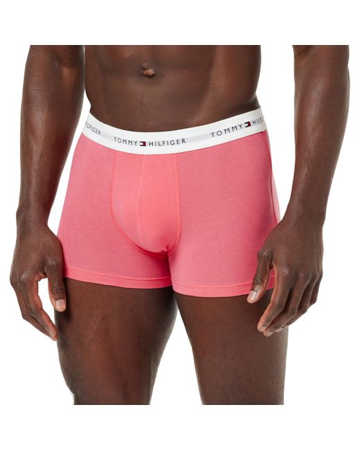 Tommy Hilfiger 3er Pack Boxershorts Trunks Unterwäsche in Pink für Herren
