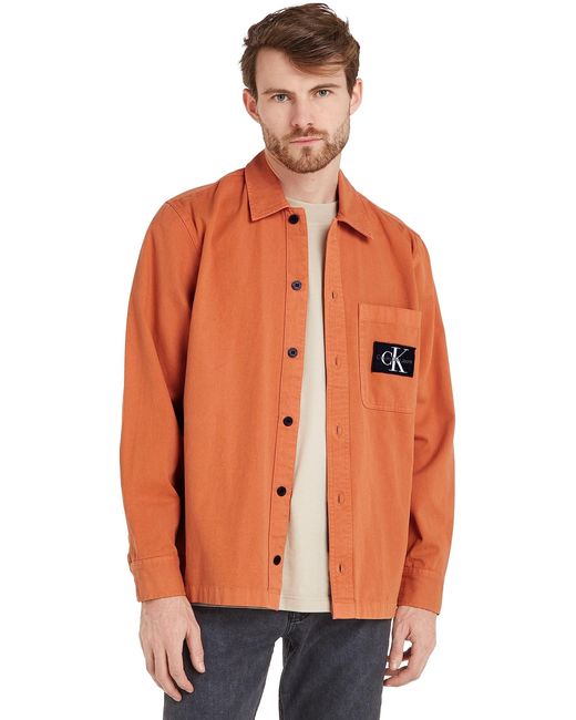 Calvin Klein Orange Woven Tops for men