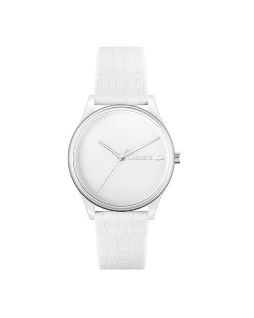 Orologio Analogico al Quarzo da donna Collezione Crocodelle con cinturino in silicone di Lacoste in Metallic