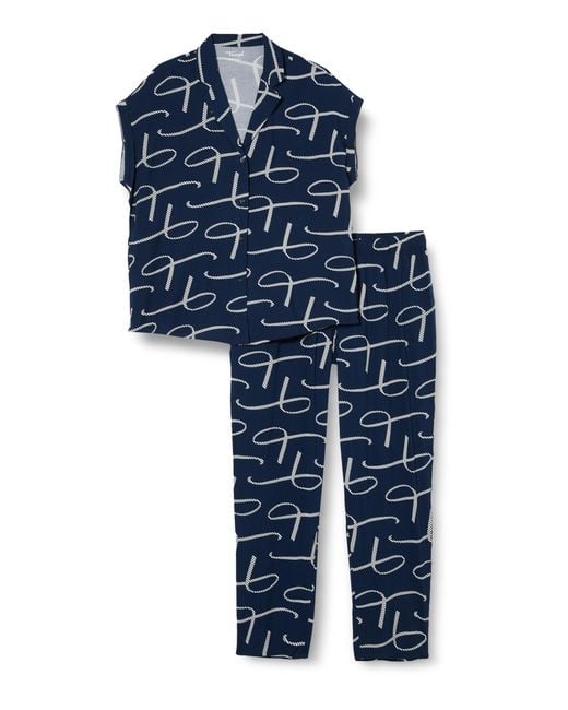 Triumph Blue Boyfriend Fit Pw 01 Pajama Set