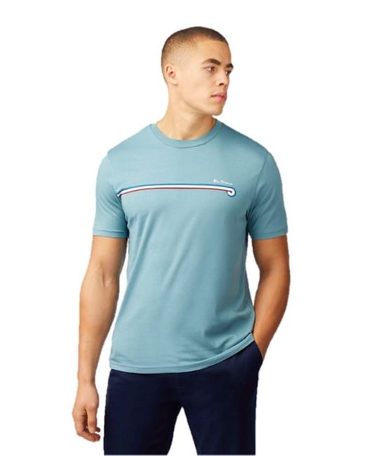 Ben Sherman Blue S Core Stripe T-shirt Short Sleeved Petrol 0076114 Xxl for men
