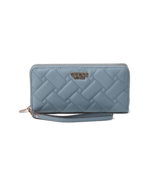 Guess Blue Alanna Large Zip Around Wallet