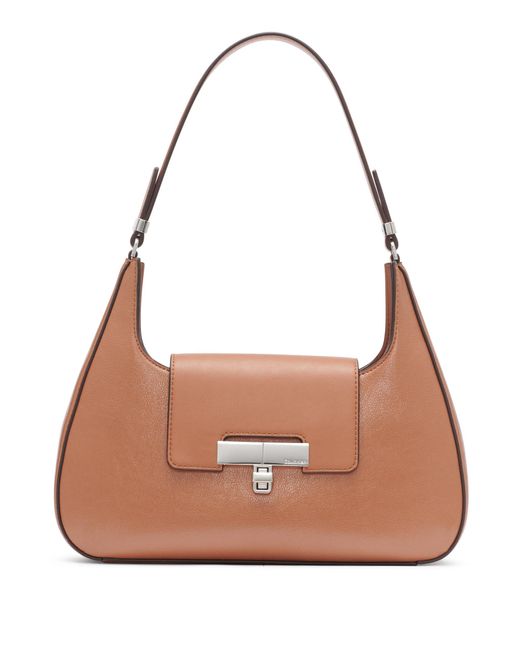 Calvin Klein Becky Demi Shoulder Bag in Brown Lyst