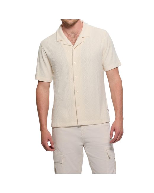 Camicia Anderson a maniche corte da uomo di Guess in Natural da Uomo