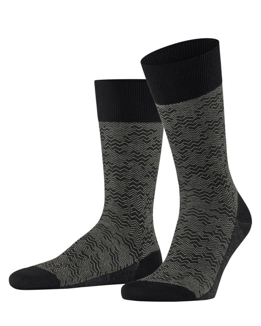 Falke Black Mighty Nest M So Cotton Wool Patterned 1 Pair Socks for men