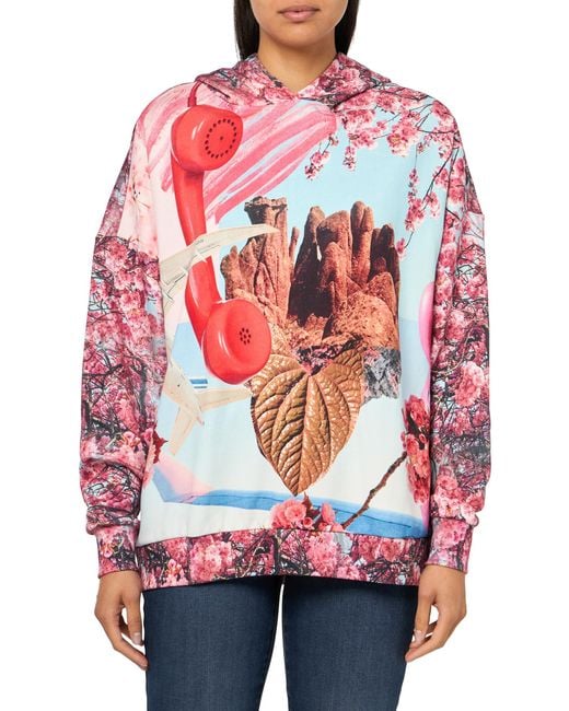 Sudadera de ga Larga para Mujer Desigual de color Red