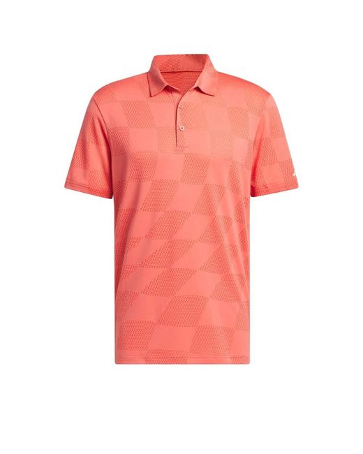 Adidas Pink Ultimate365 Textured Polo Shirt for men