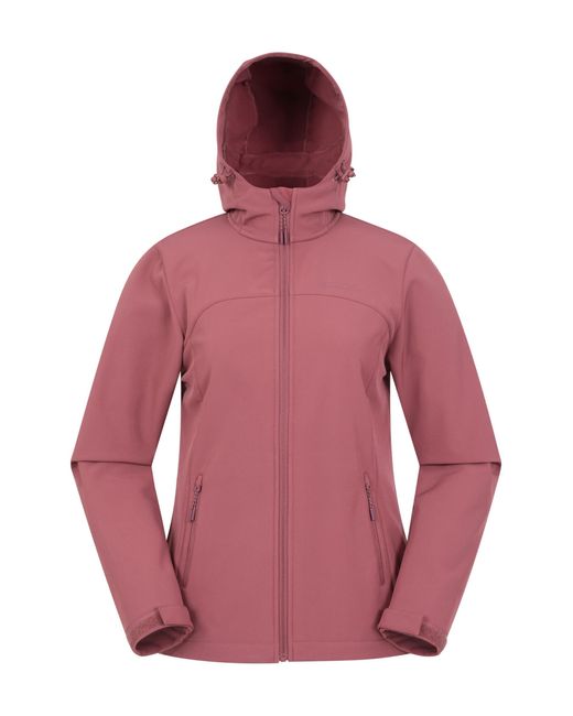 Mountain Warehouse Pink Exodus Womens Softshell Jacket - Breathable, Adjustable, Water & Wind Resistant Ladies Coat - For Autumn,