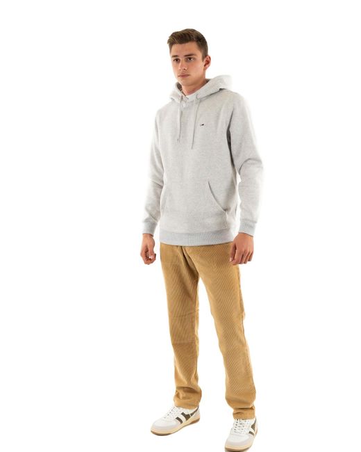 Uomo Felpa Regular Fit Flag Fleece con Cappuccio di Tommy Hilfiger in Gray da Uomo