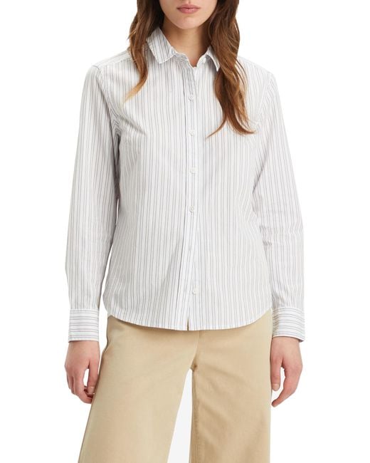 Levi's White New Classic Fit Bw Button Down Shirt