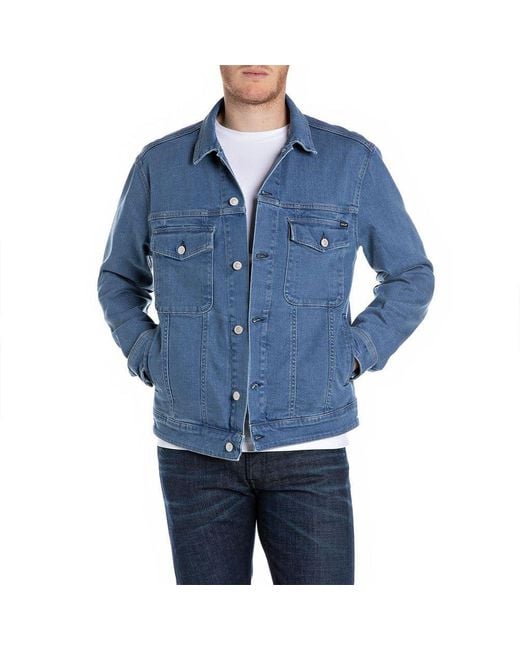 Mv868 Giacca di Jeans di Replay in Blue da Uomo