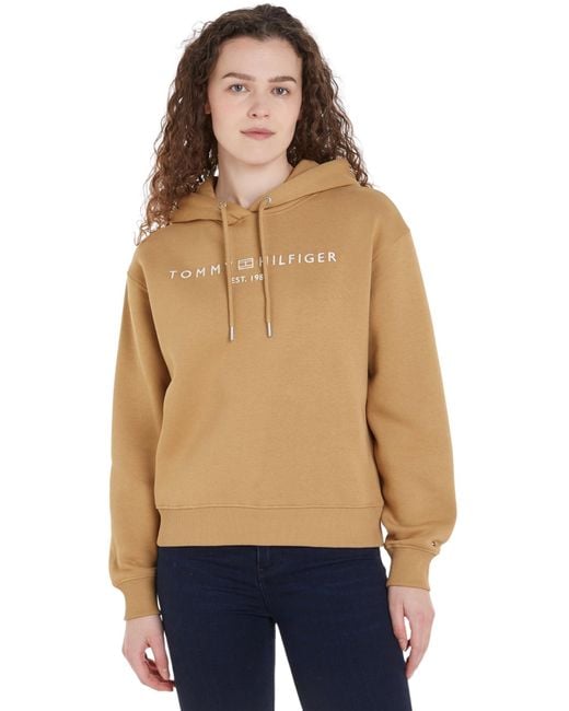 MDRN REG Corp Logo Hoodie WW0WW43598 Khaki Tommy Hilfiger en coloris Blue