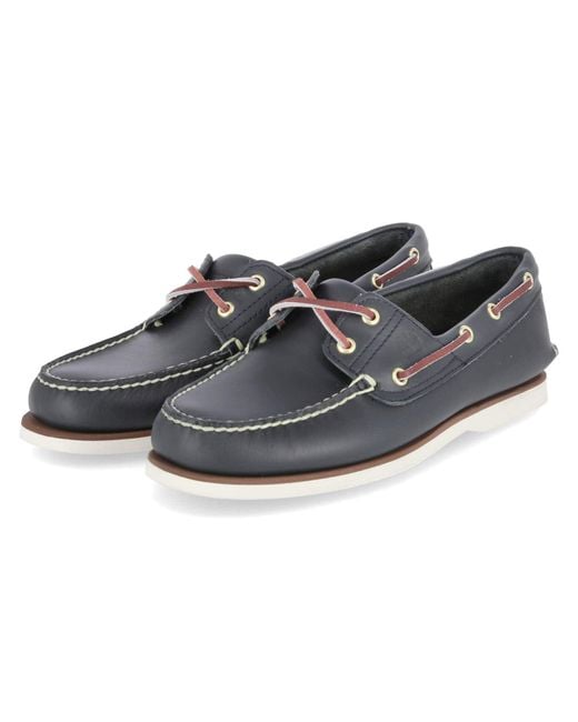 Timberland Halbschuhe/Bootsschuhe Classic Boat Dunkelblau Glattleder in Black für Herren
