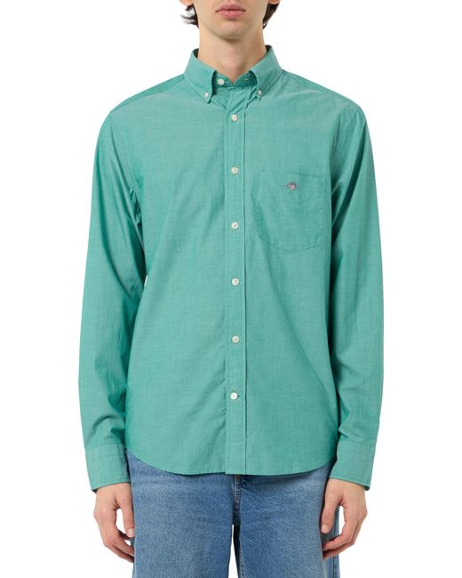 Reg Classic Poplin Shirt Camicia di Gant in Green da Uomo