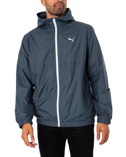 PUMA Blue Solid Windbreaker Jacket for men