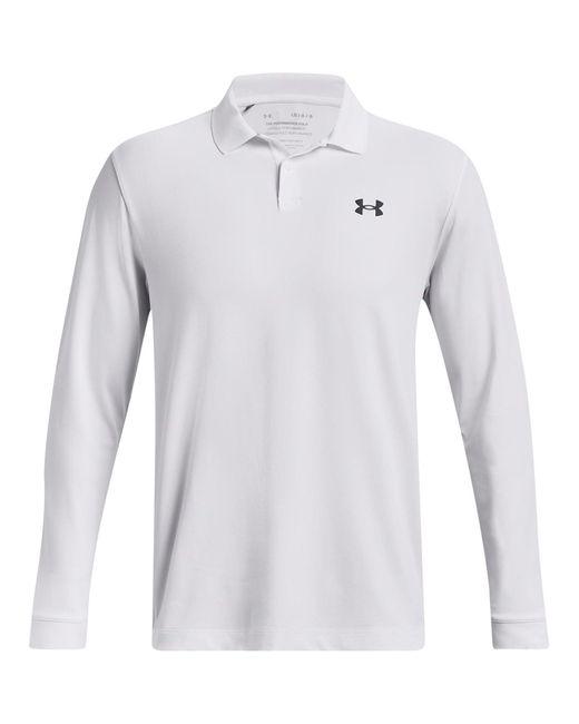 Under Armour White Performance 3.0 Ls Polo for men