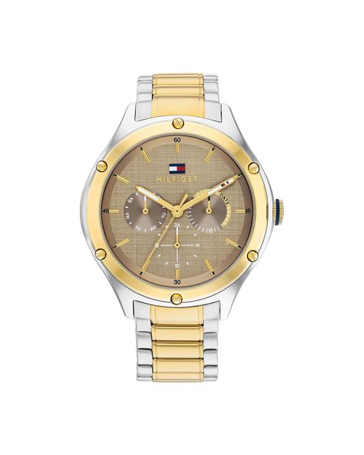 Tommy Hilfiger Metallic Multi Zifferblatt Quarz Uhr für mit Edelstahlarmband