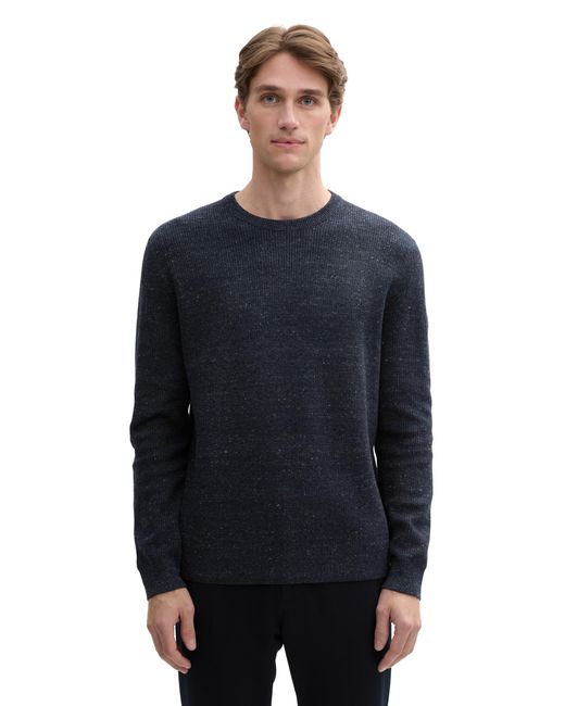 Tom Tailor Strickpullover mit Logo-Badge in Blue für Herren