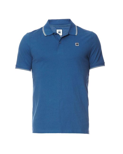 G-Star RAW Star Mikn Polo T S/s – Poloshirt – Effen – Korte Mouwen – in het Blue voor heren