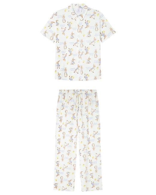 Long Pyjama MULTILICENSE Nostalgia Petter Rabbit Pijamas Women'secret de color White