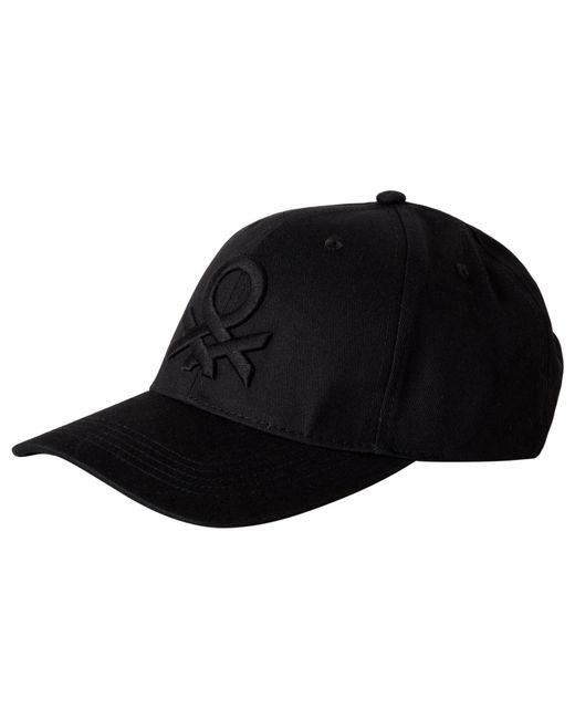 Benetton Black Hat C/visor 6g1pua00z Baseball Cap for men