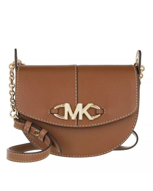 Michael Kors Izzy Crossbody Bag In Brown Grained Leather