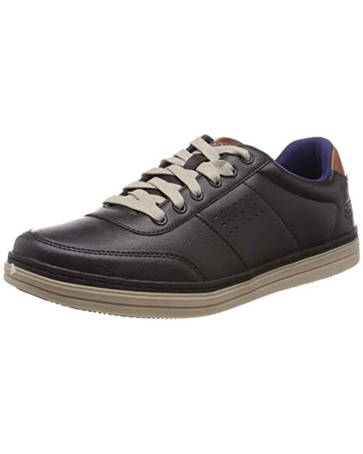 Skechers HESTON AVANO Mens Casual Trainers Black Skechers HESTON AVANO Mens Casual Trainers Black