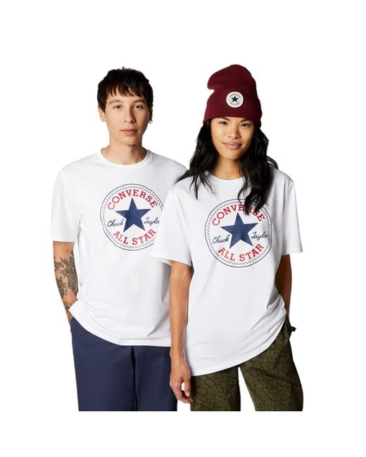 T-Shirt Go-To all Star Patch Bianco Taglia L Codice 10025459-A03 di Converse  in Bianco | Lyst