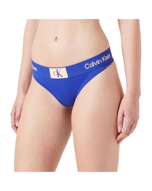 Calvin Klein Blue Bikini Bottoms Thong Tanga
