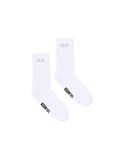 DIESEL Jacquard-Socken mit Rippenbündchen in White für Herren