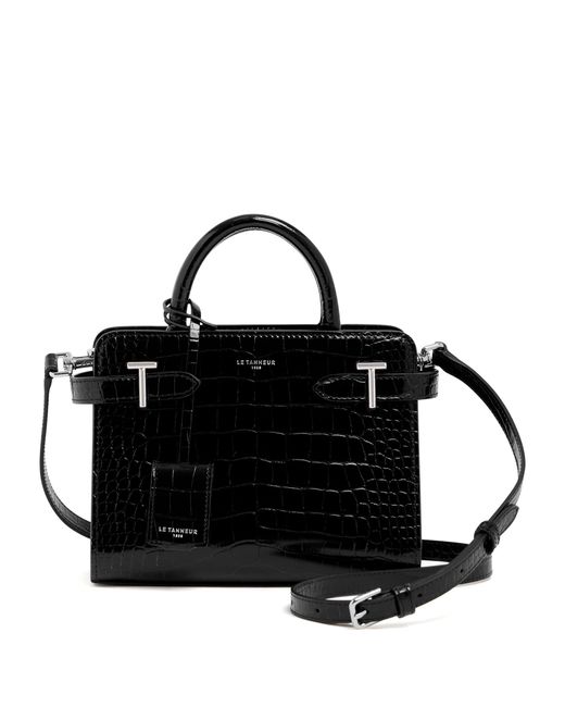 , Petit Sac ?� Main, Sac bandouli?�re, en Cuir Effet Croco Brillant, ?�milie, , Deux poign?�es 