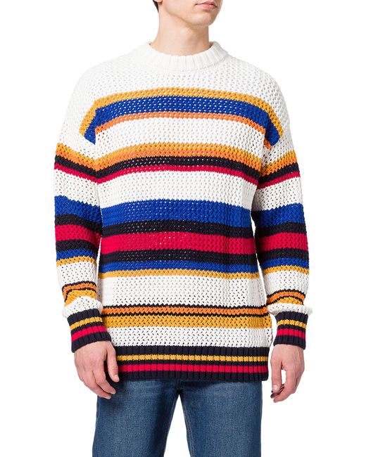 Gant Multicolor D1 Open Knit Stripe C-neck Sweater for men