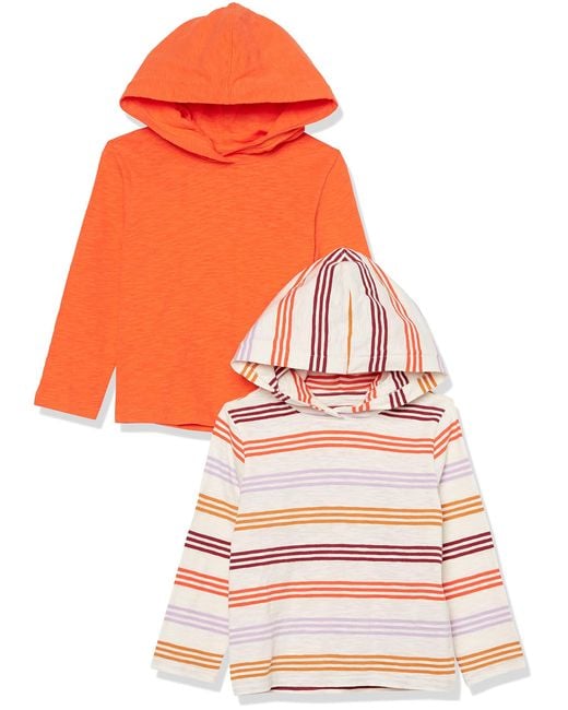 Camiseta ligera de manga larga con capucha Niño Amazon Essentials de hombre de color Orange