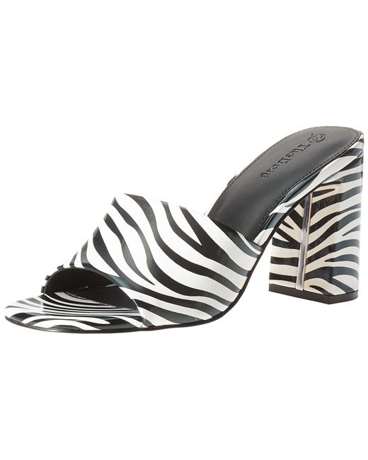 The Drop Black Pattie High Block-heeled Mule Sandal