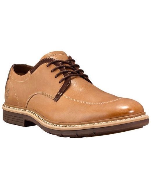 Timberland Brown Naples Trail Leather Leather Dress Shoes Sensorflex for men